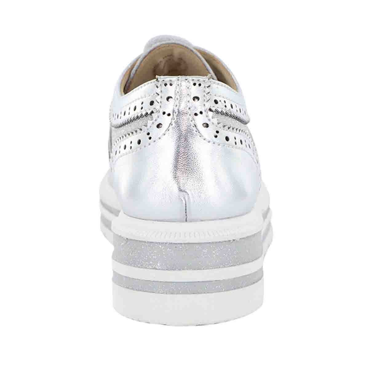 Zapato de Plataforma Color Plata Bostoniano Bambino