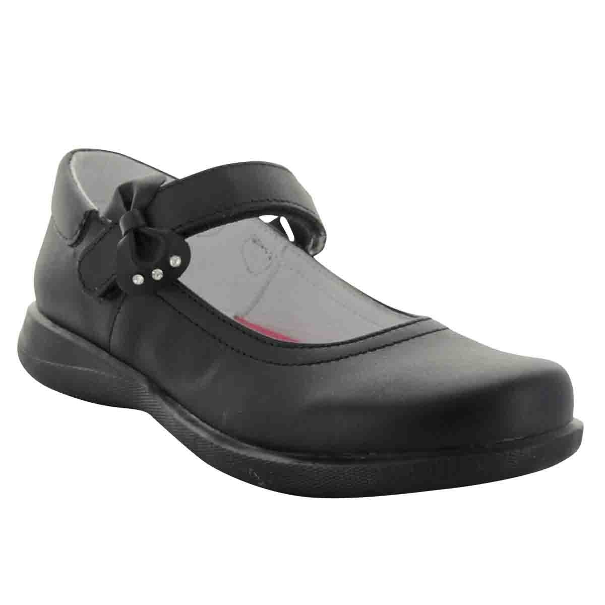 Zapato Escolar Velcro Y Moño Chabelo