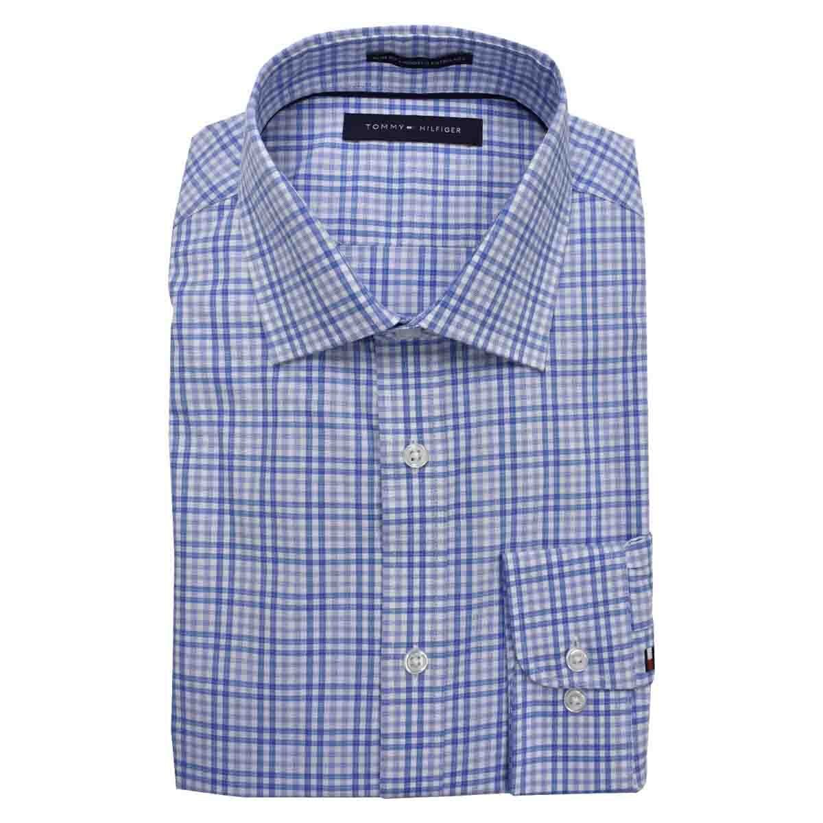 Camisa de Vestir Azul Combinado Slim Tommy Hilfiger