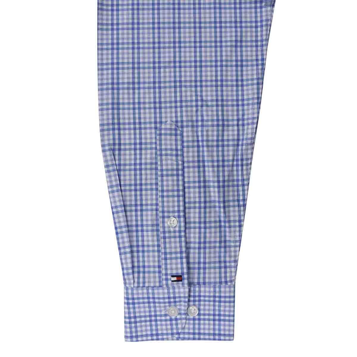 Camisa de Vestir Azul Combinado Slim Tommy Hilfiger