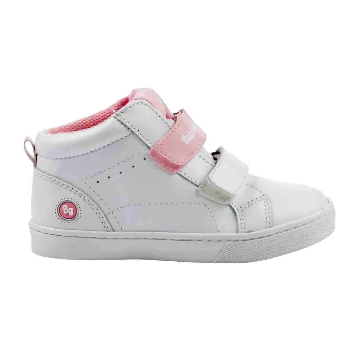 Tenis Bota Escolar Blanco con Rosa Bubble Gummers para Niña