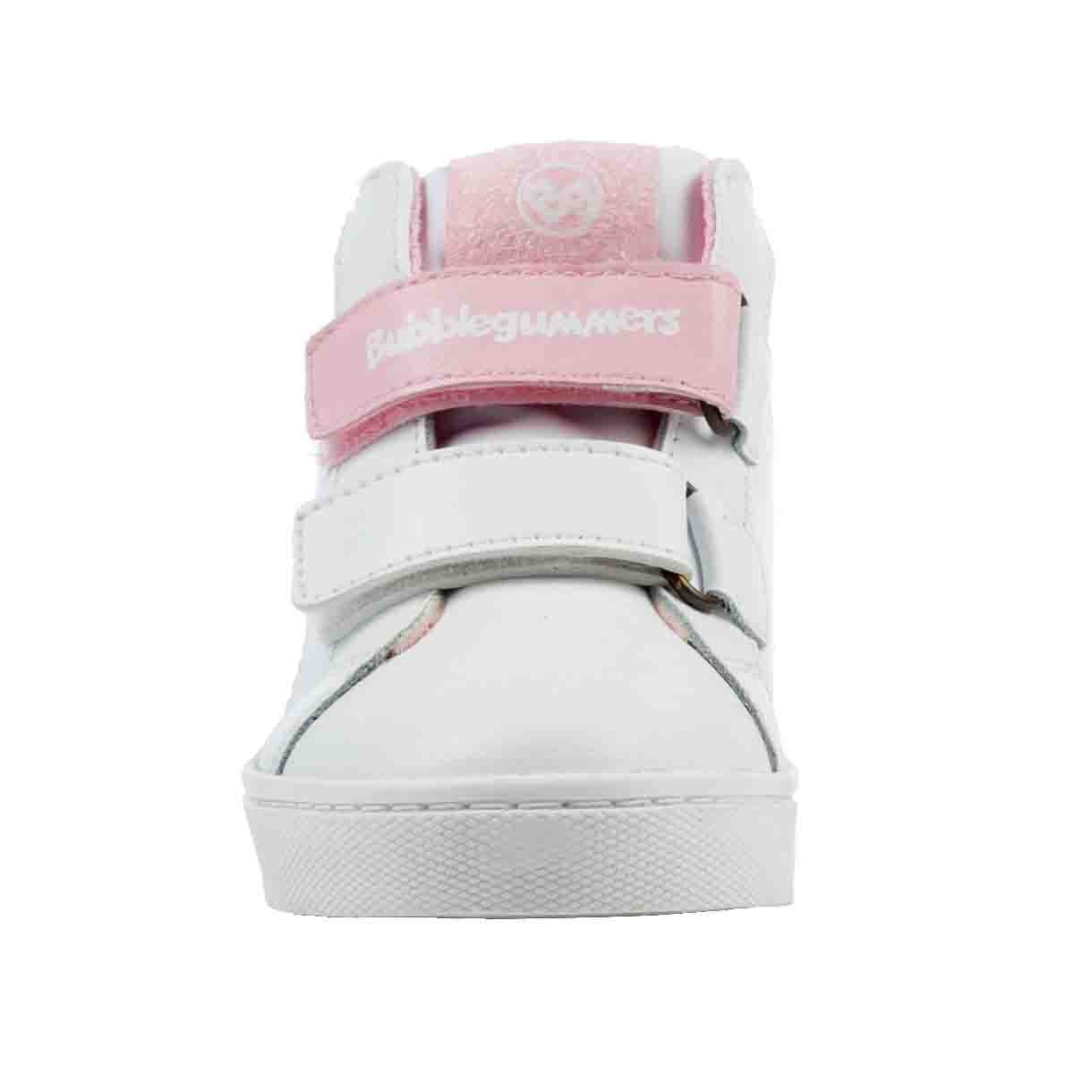 Tenis Bota Escolar Blanco con Rosa Bubble Gummers para Niña
