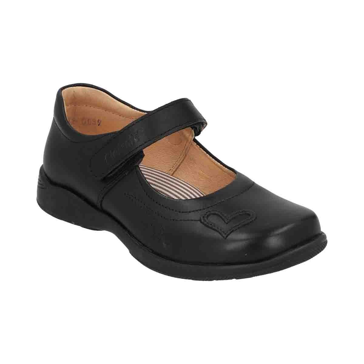 Zapato Escolar con Velcro y Corazón Elefante para Niña