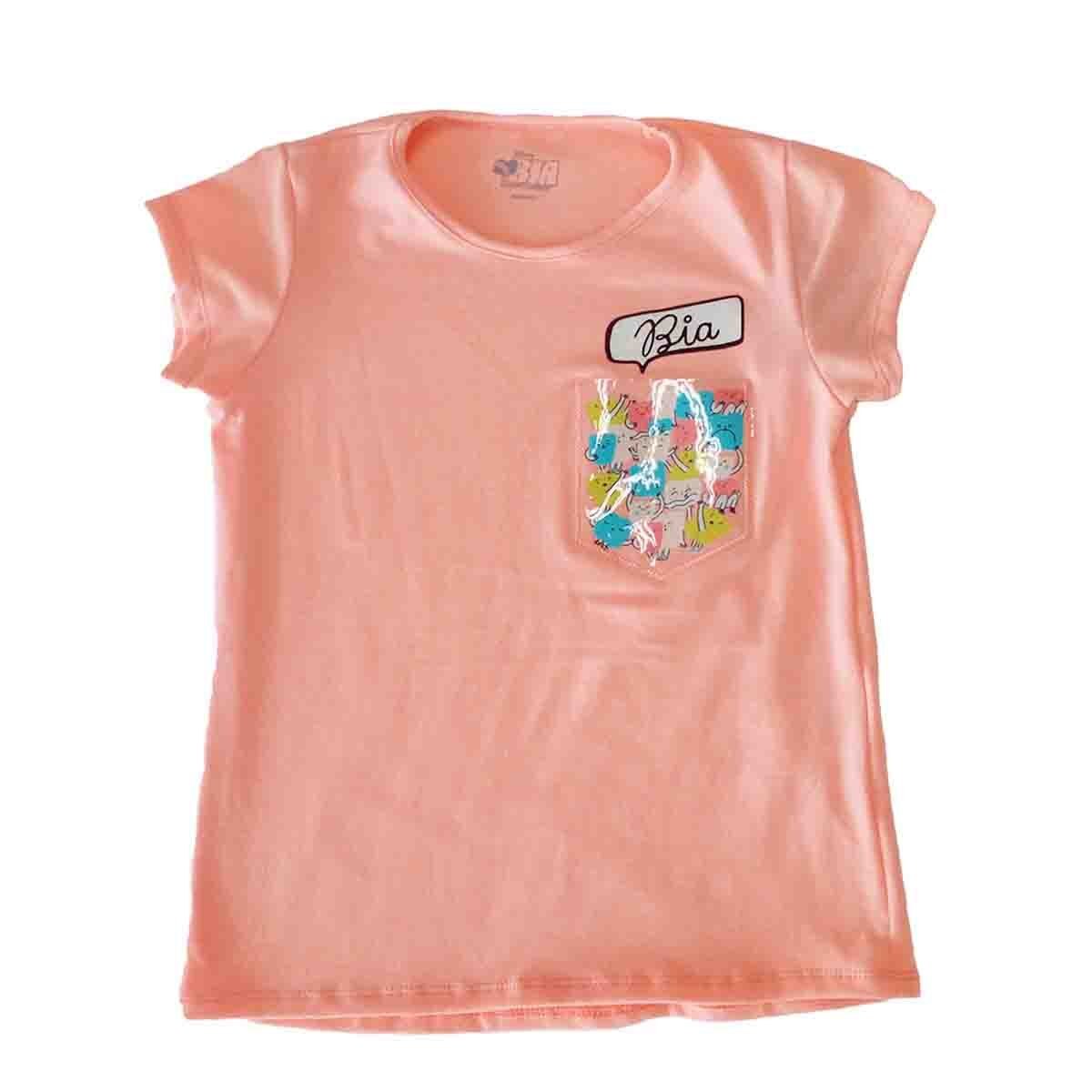 Playera con Bolsa Estampada Bia para Niña