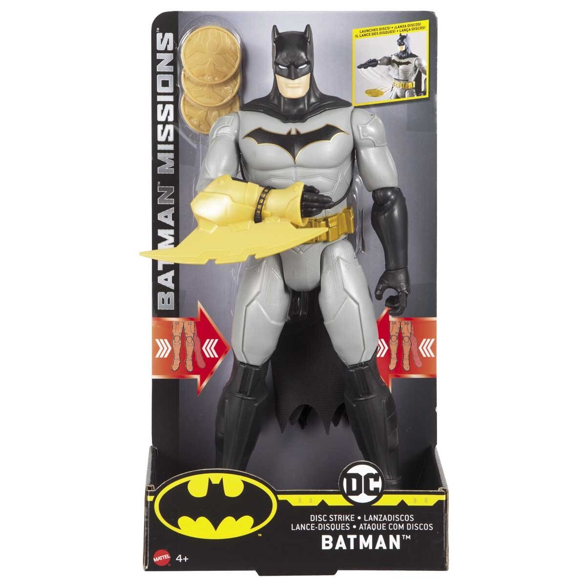 Figura de Acción 12" Comics Batman Missions Lanzadiscos Mattel