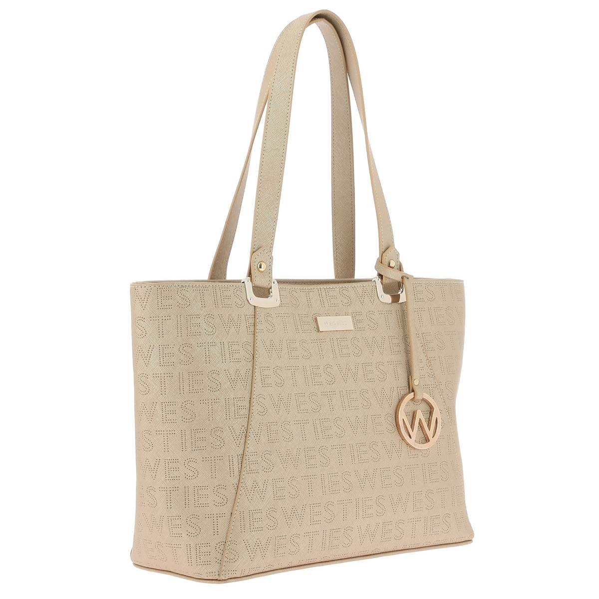 Bolsa Tote Oro con Charm Metálico Westies