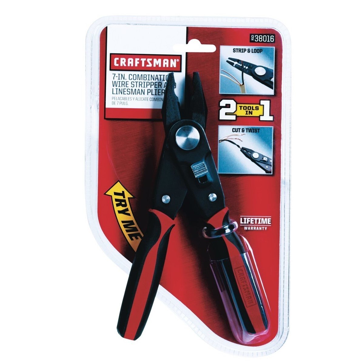 Pinza 2 en 1 para Electricista y Pelacables Largo 7 Pulgadas Craftsman