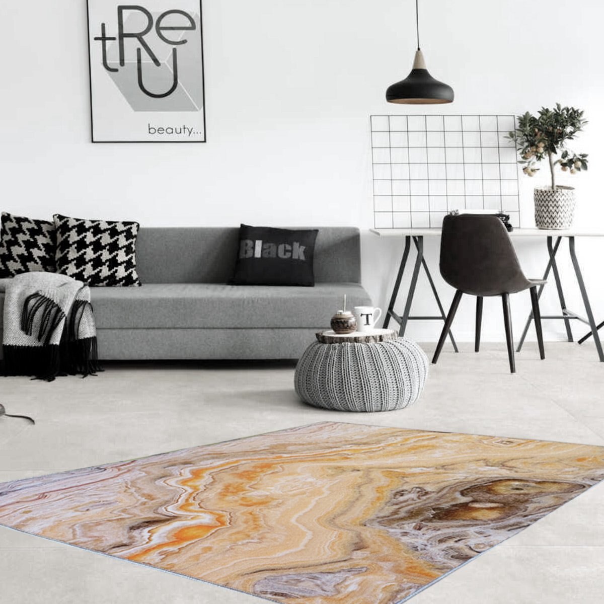 Tapete Decorativo Multicolor Onix 180 X 240 Abbie Textiles
