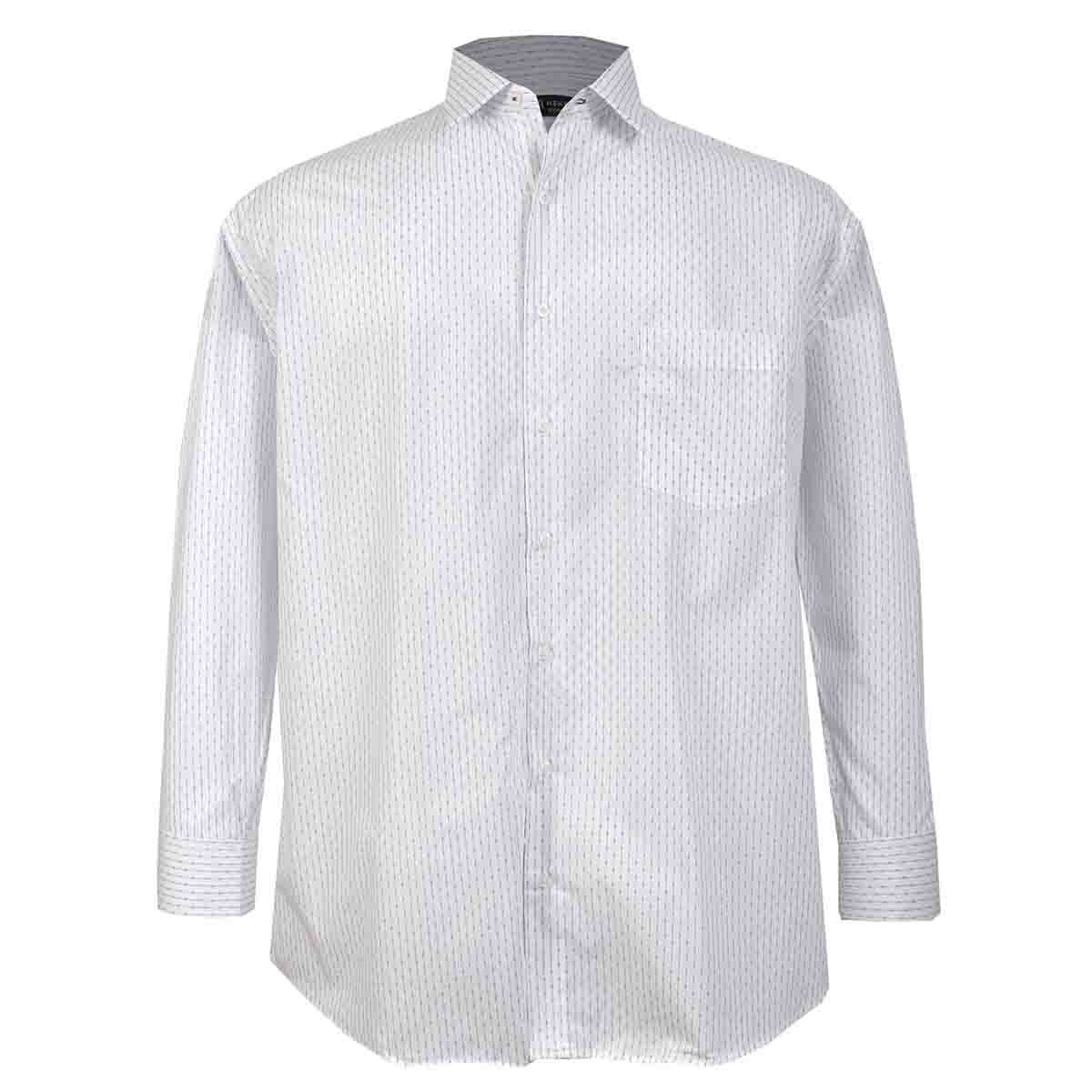 Camisa Manga Larga Blanca Estampada John Henry
