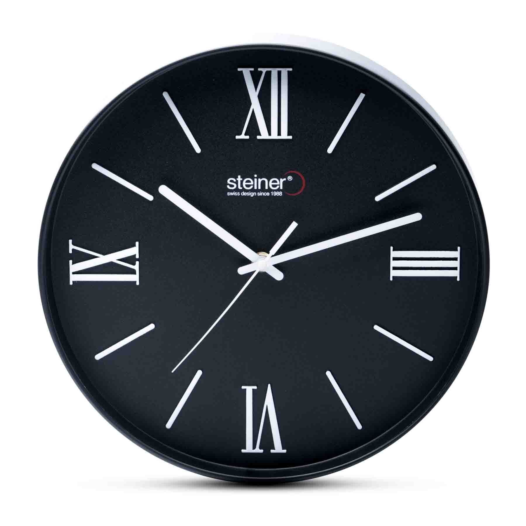 Reloj de Pared Análogo Negro Steiner