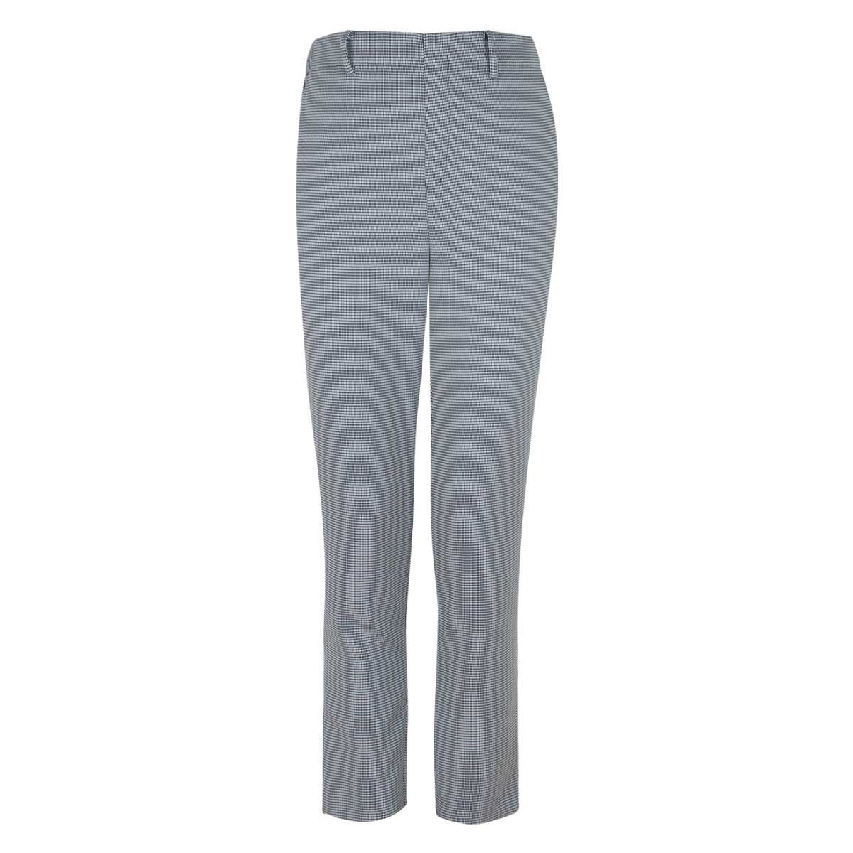 Pantalón Corte Recto Mini Cuadro con Presillas Office Cool