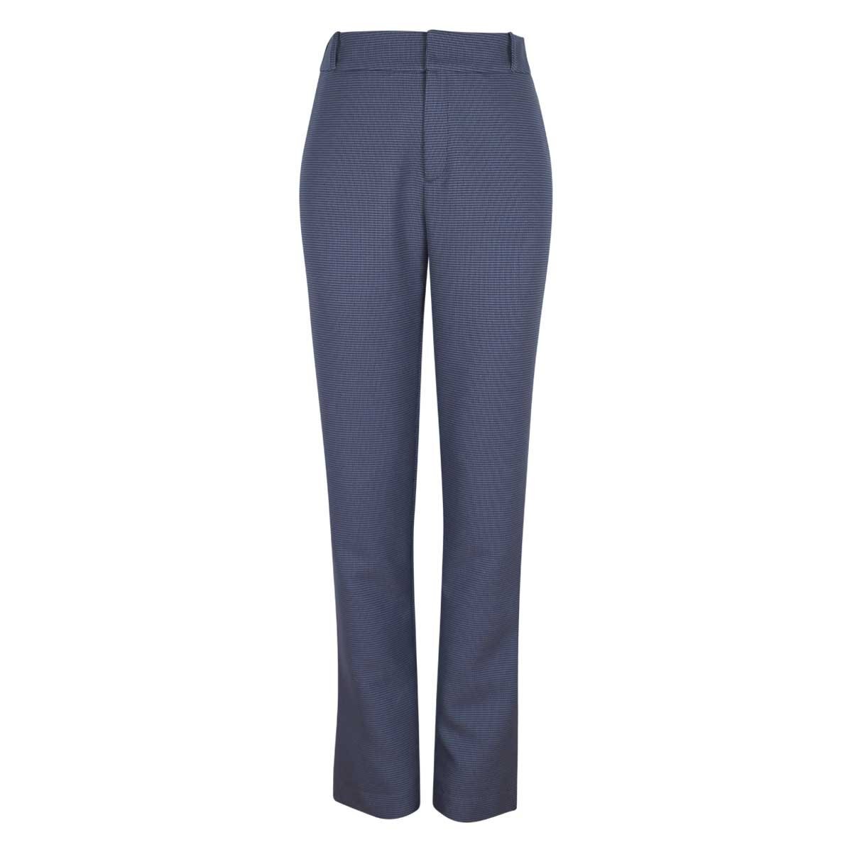 Pantalón Corte Recto Mini Cuadro con Presillas Office Cool
