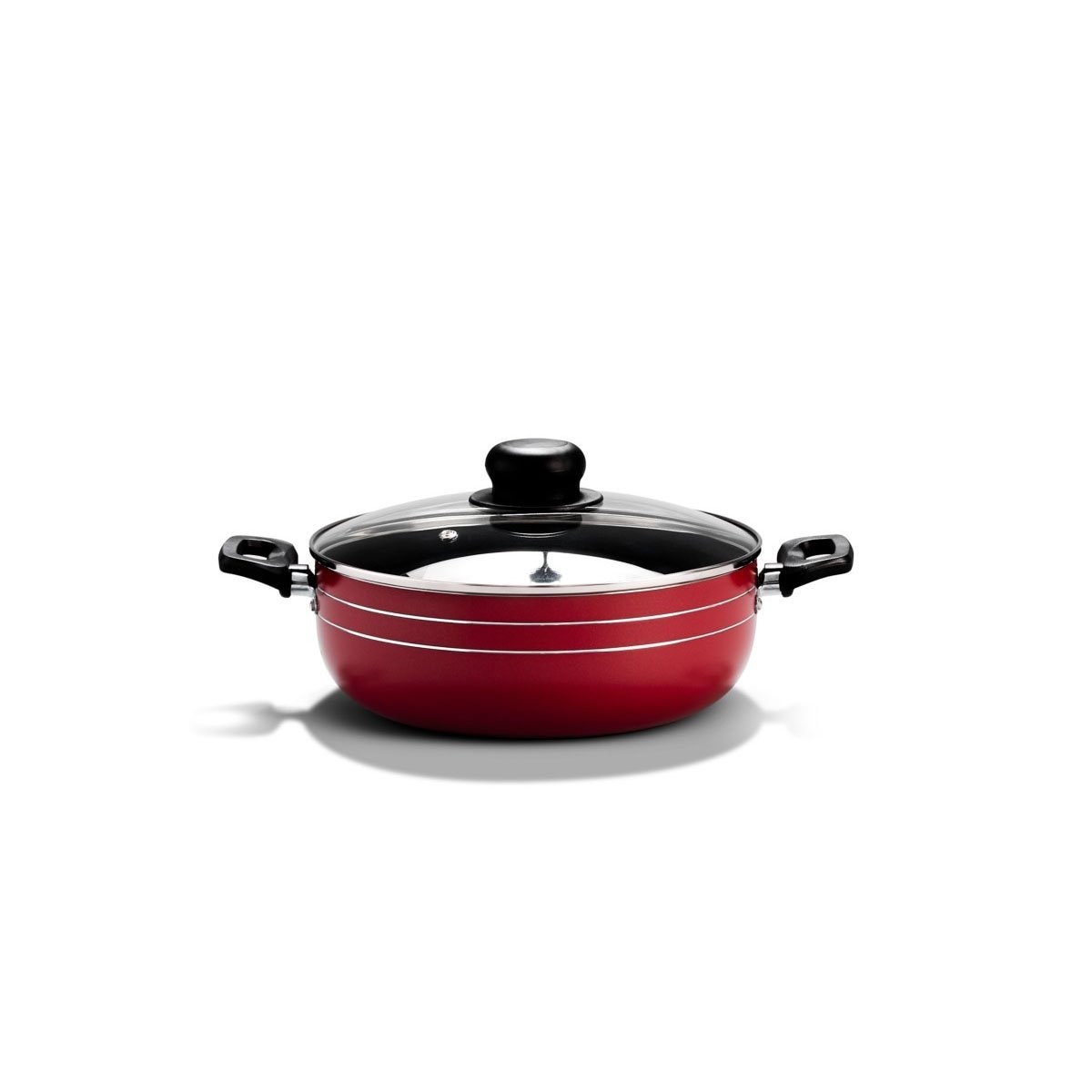 Budinera con Tapa Vidrio 24 Cm Rojo 3.6 Lts Lamex