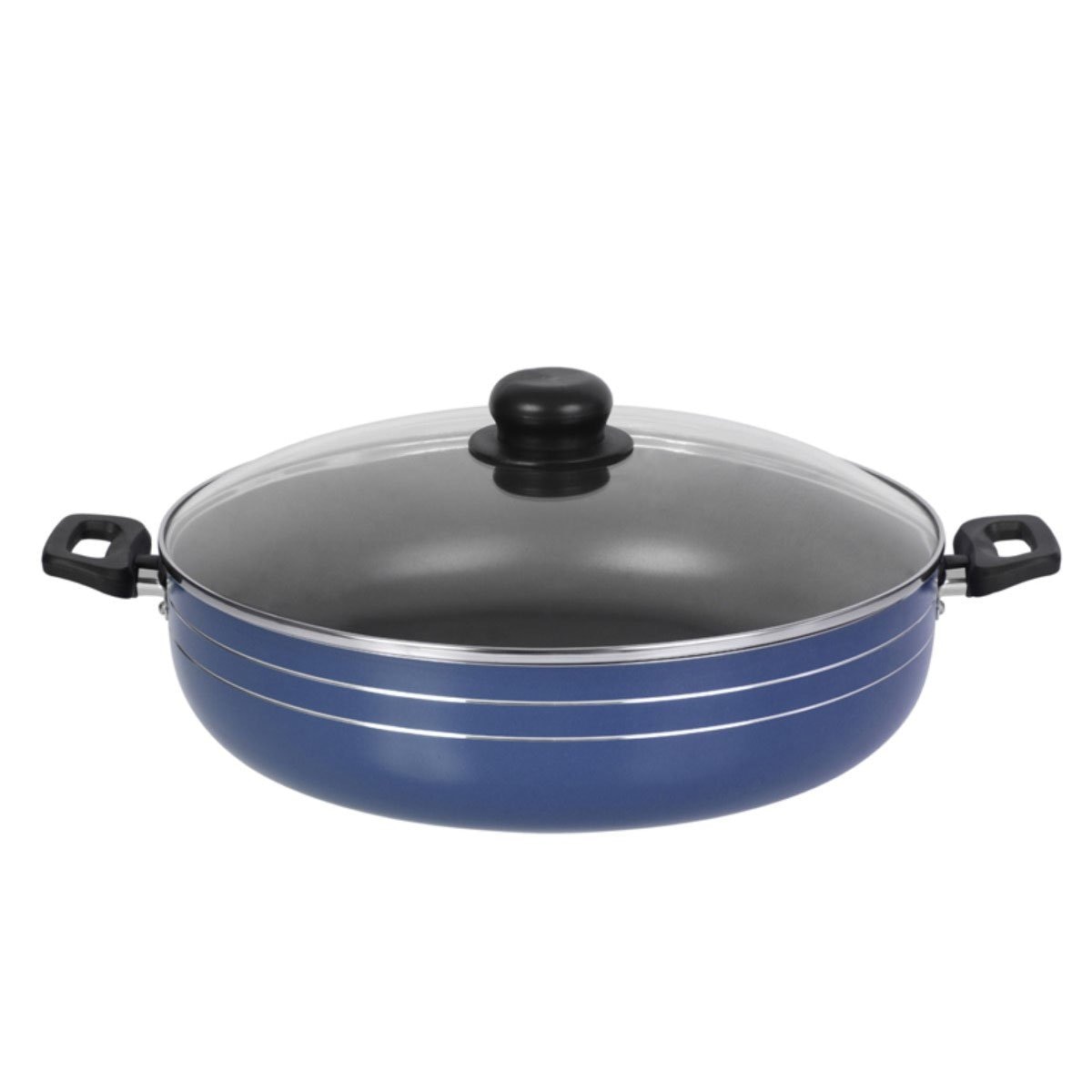 Arrocera con Tapa Vidrio 28 Cm Azul 3 Lts Lamex