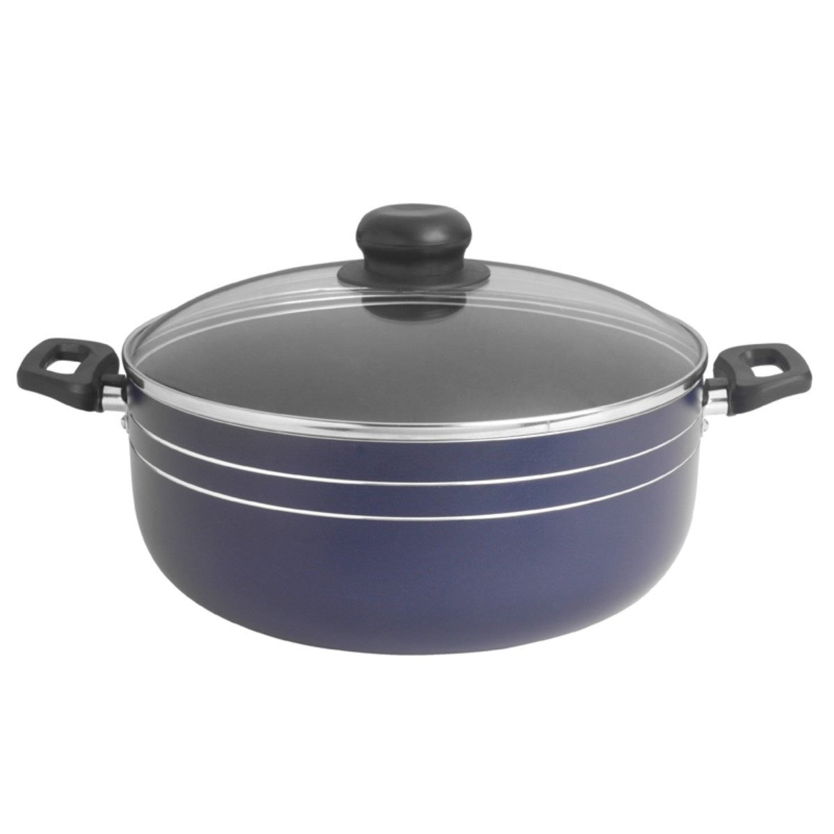 Cacerola con Tapa Vidrio 28 Cm Azul 6.6 Lts Lamex