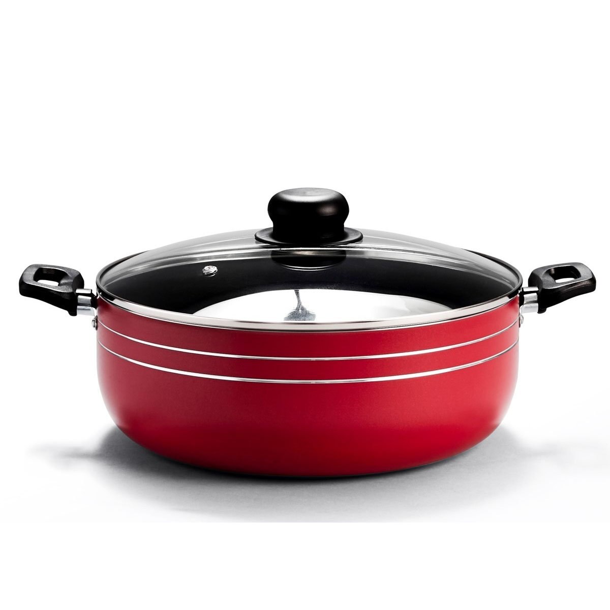 Cacerola con Tapa 28 Cm Roja 6.6 Lts Alum Lamex