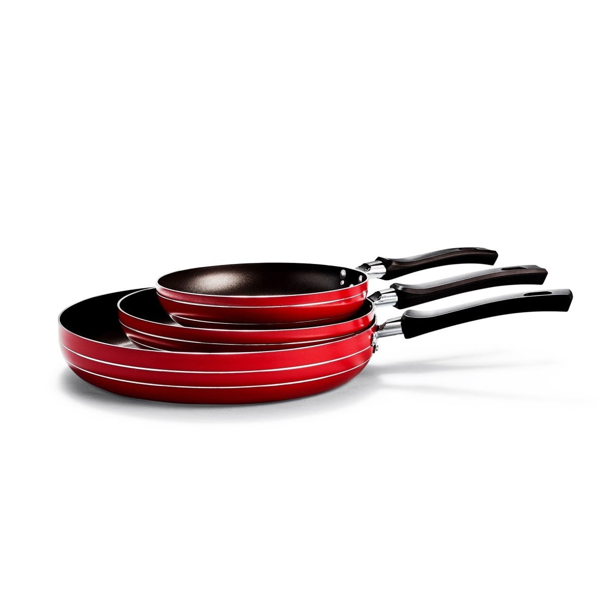 Juego Sartenes 20-24-30 Cm Rojo Lamex