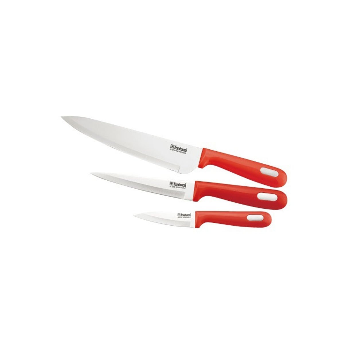 Juego 3 Cuchillos Mestre Fantuzzi Magefesa Rojo