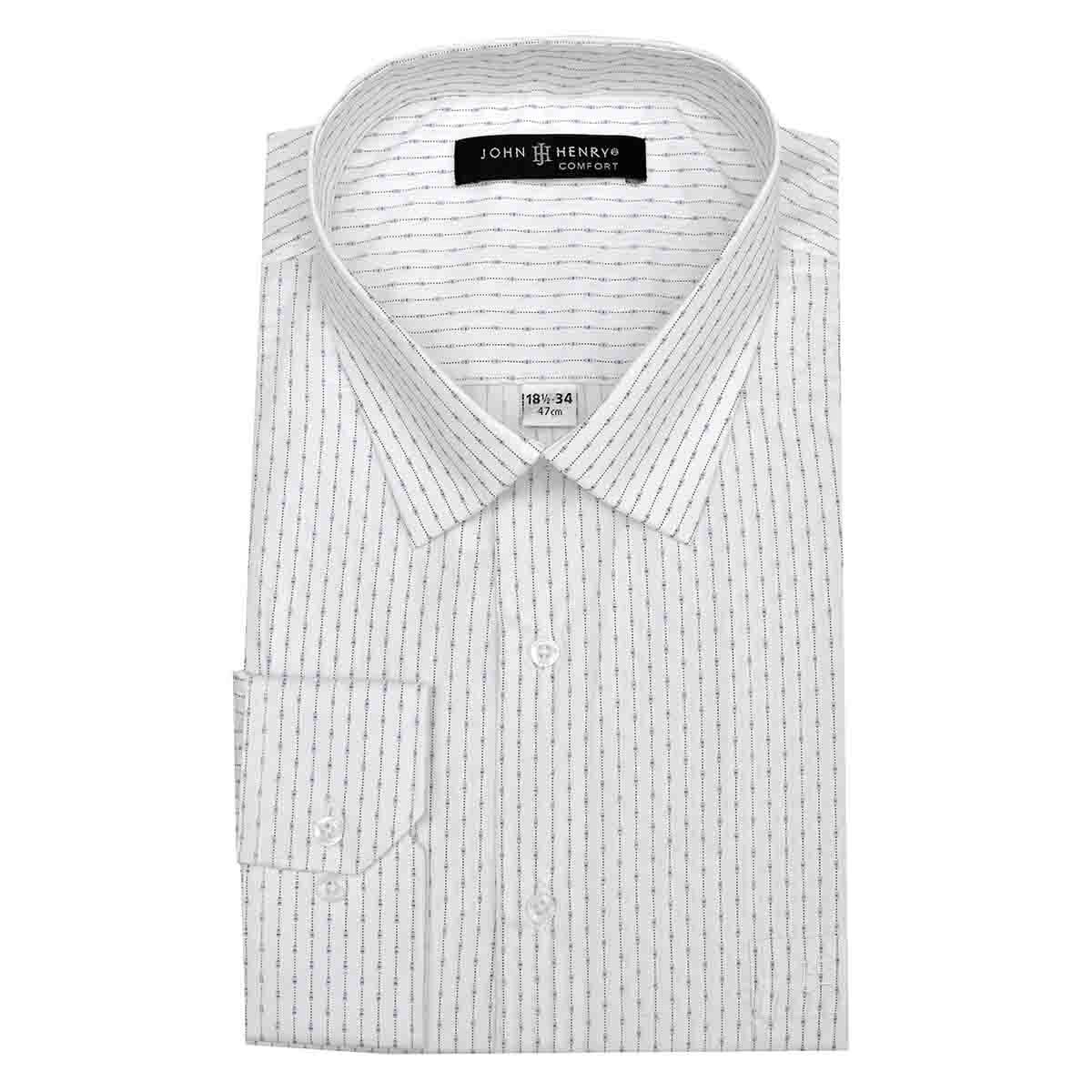 Camisa Manga Larga Blanca Estampada John Henry