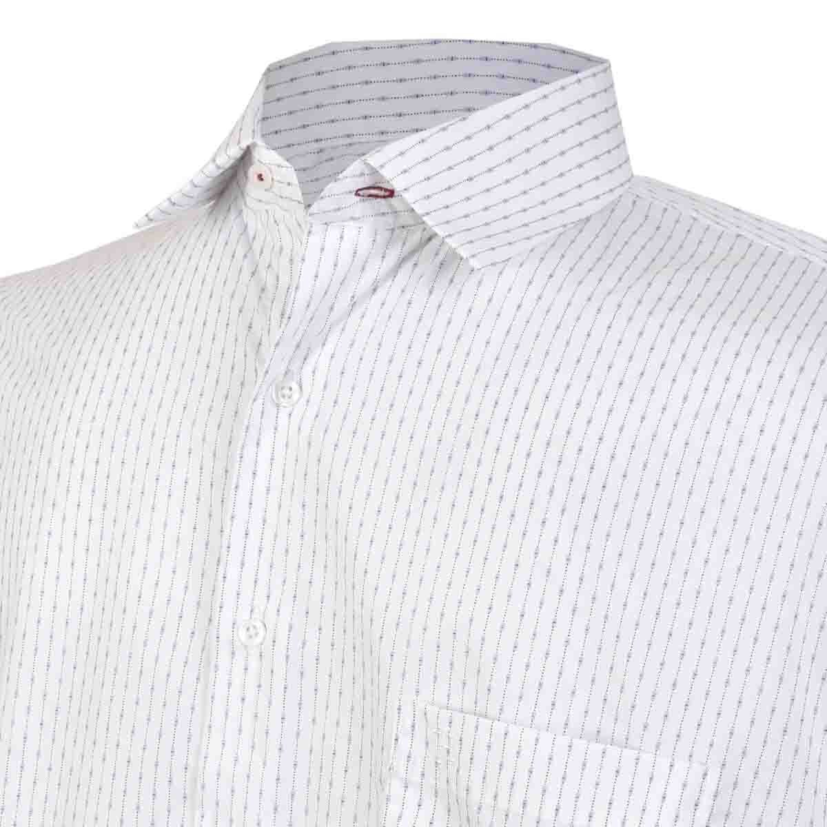 Camisa Manga Larga Blanca Estampada John Henry