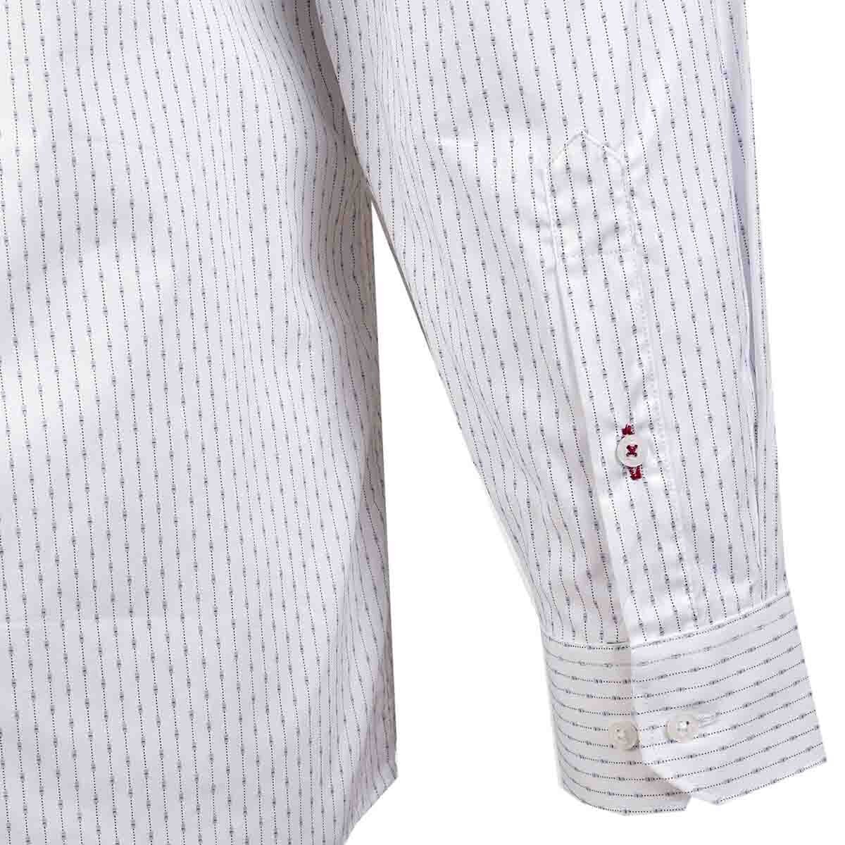 Camisa Manga Larga Blanca Estampada John Henry