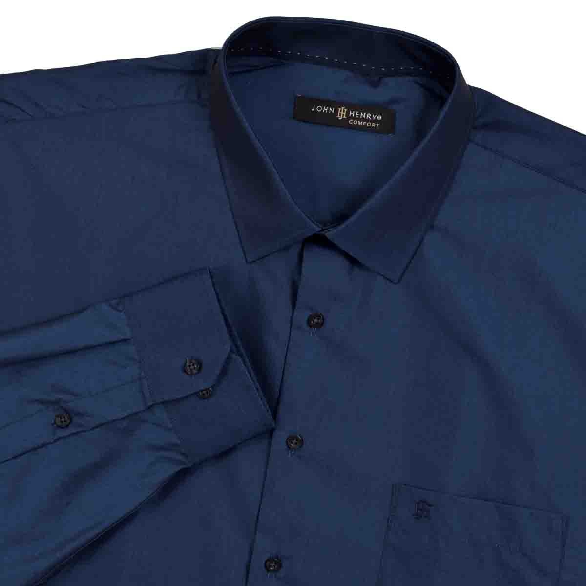 Camisa Manga Larga Tornasol Marino John Henry