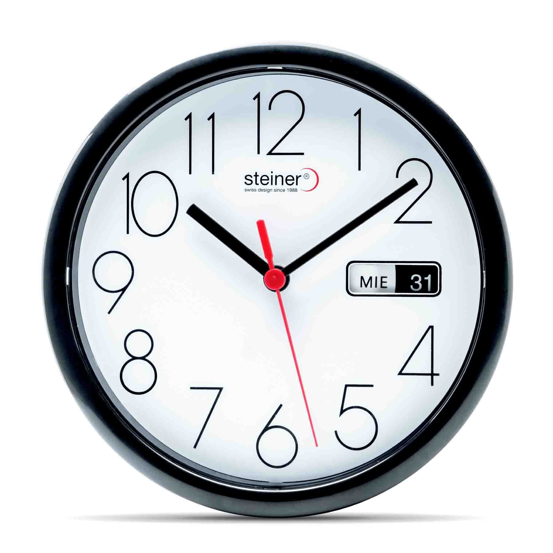 Reloj de Pared Análogo Negro Steiner