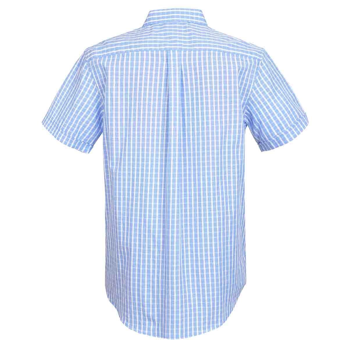 Camisa Manga Corta a Cuadros Azul Polo Club