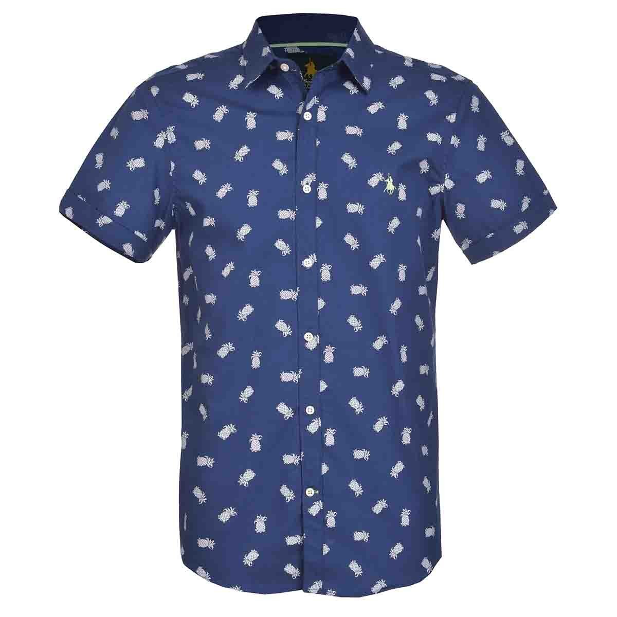 Camisa Manga Corta Slim Fit Marino Polo Club