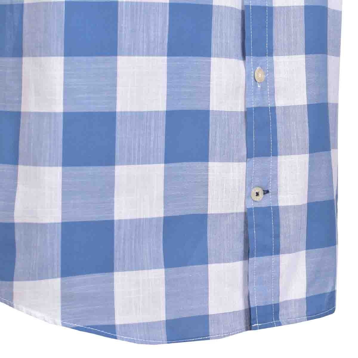 Camisa Manga Corta a Cuadros Azul Polo Club