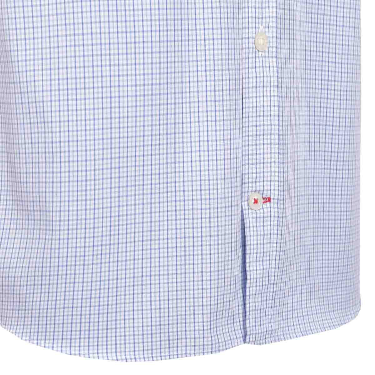 Camisa Manga Corta a Cuadros Azul Polo Club