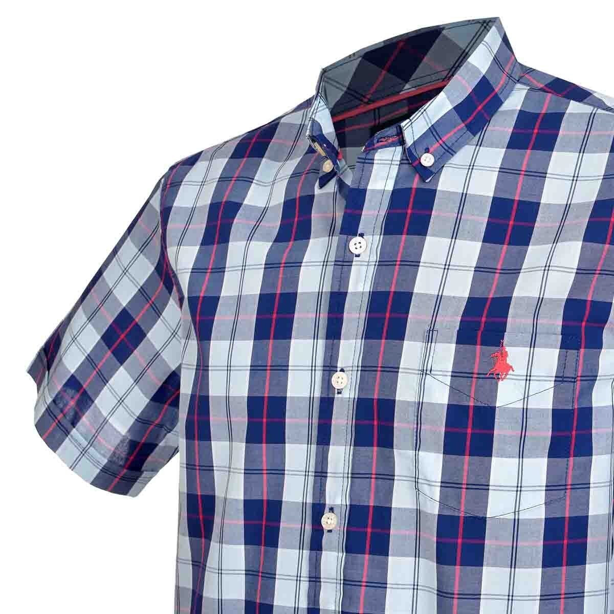 Camisa Manga Corta Azul Polo Club para Caballero