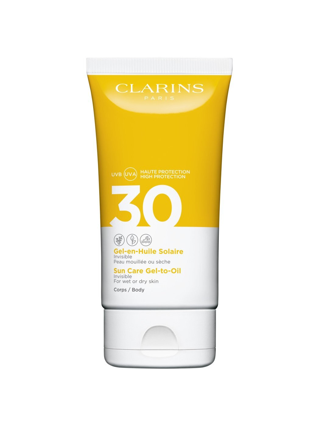 Gel-Aceite Solar para Cuerpo Clarins Uva/uvb 30 150 Ml