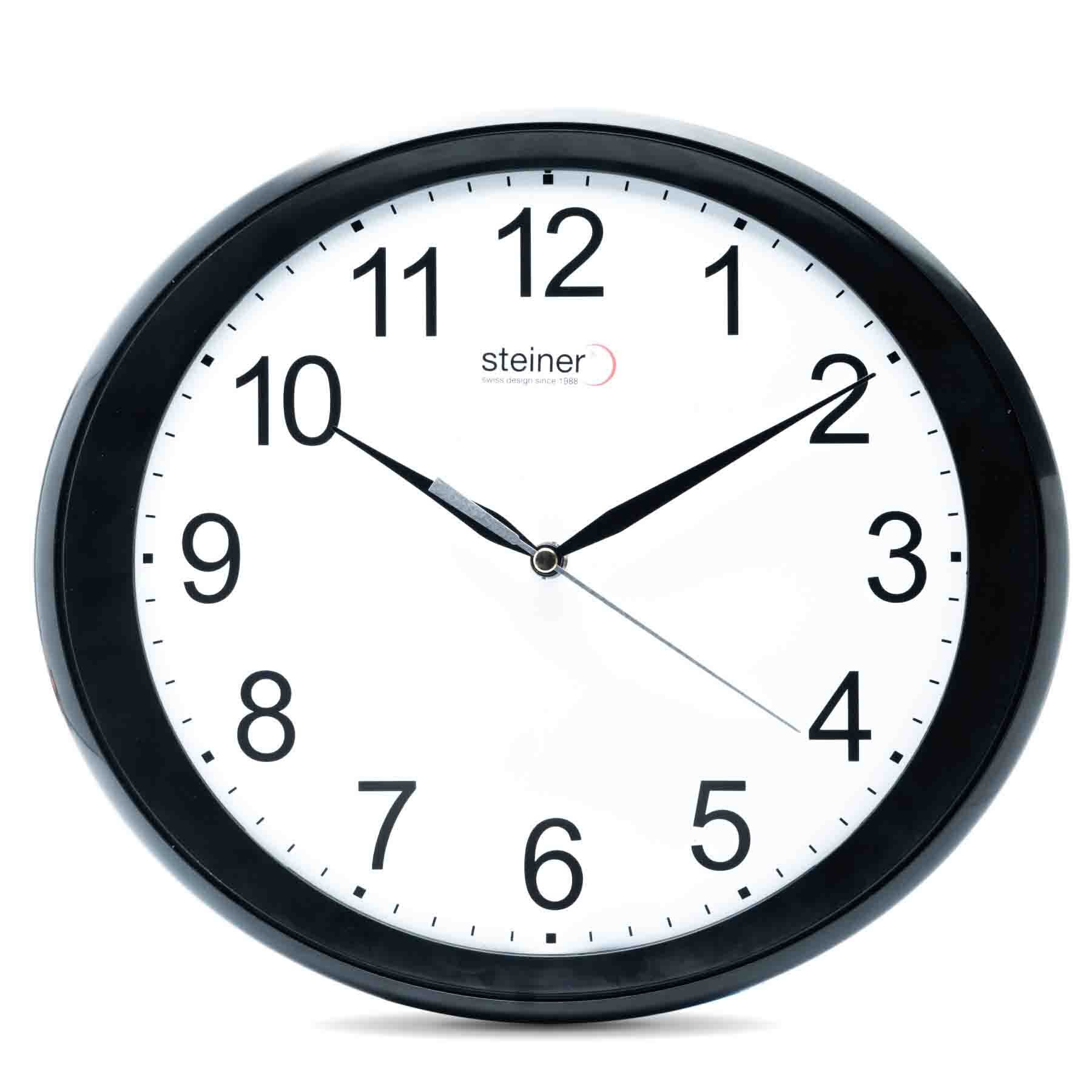 Reloj de Pared Análogo Negro Steiner