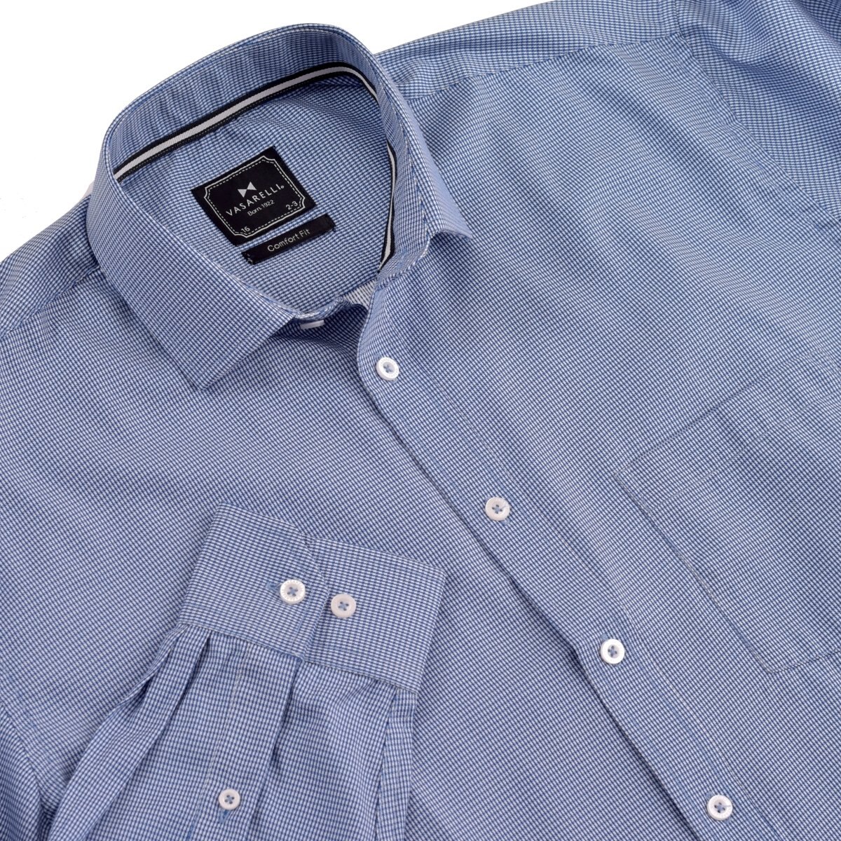 Camisa de Vestir Azul Vasarelli