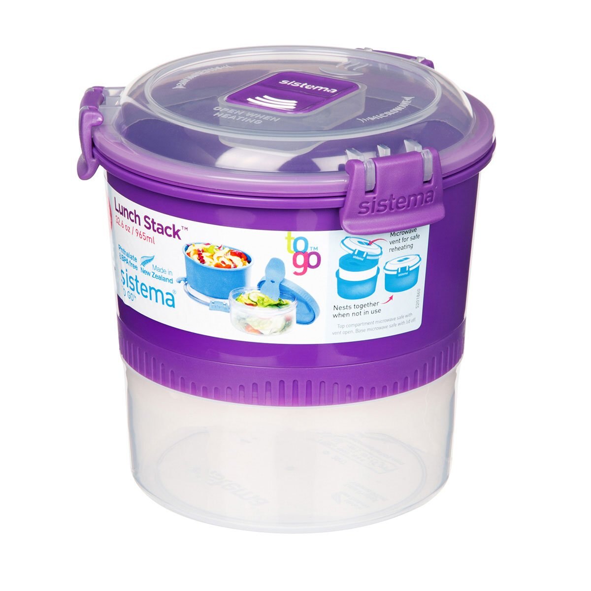 Hermético Lunch Stack Doble 965 Ml Sistema