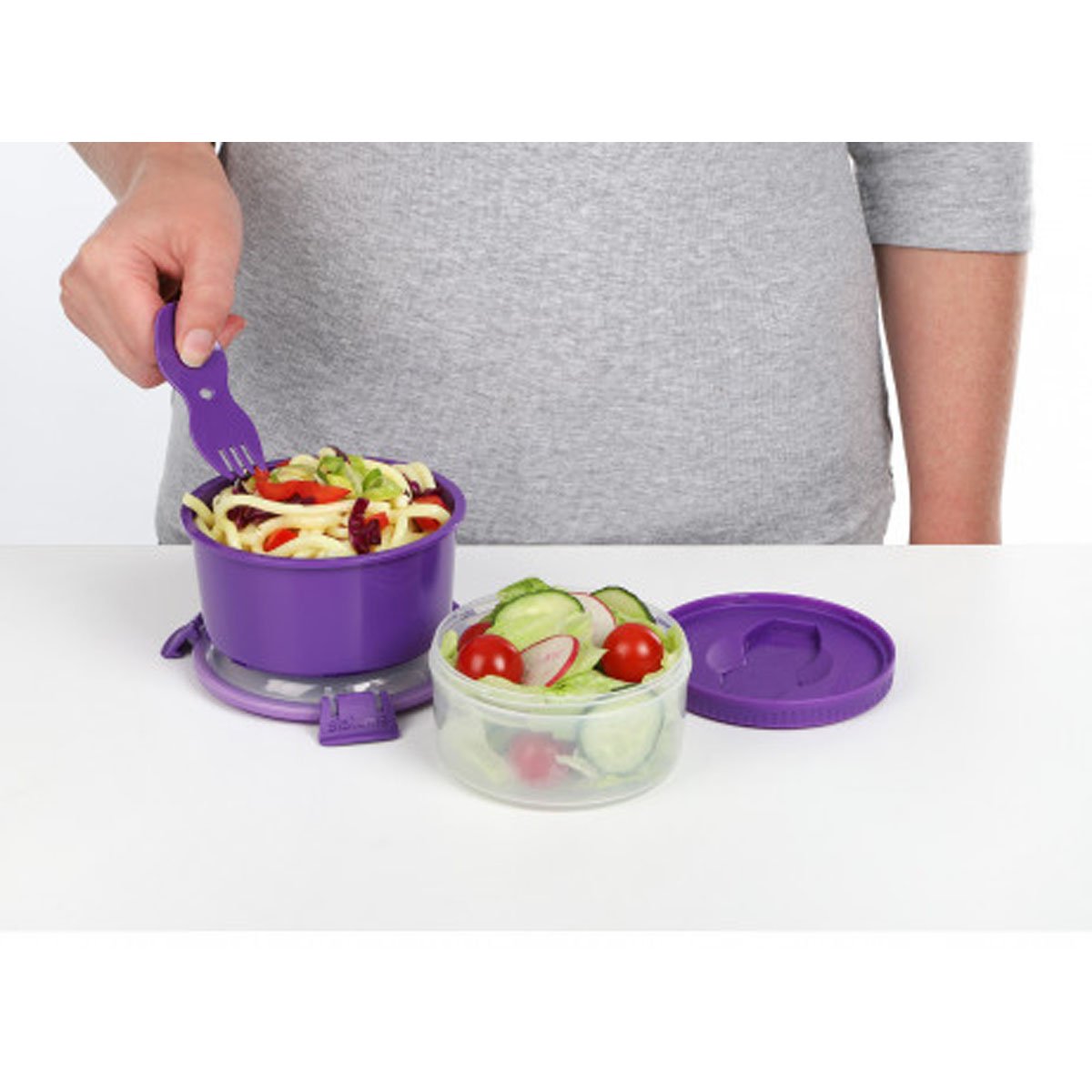 Hermético Lunch Stack Doble 965 Ml Sistema