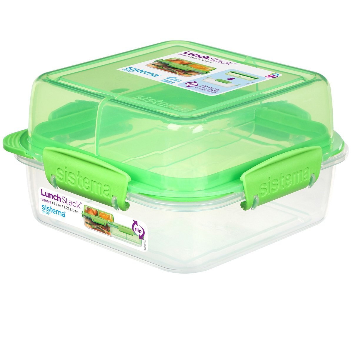 Hermético Lunch Stack Doble Cuad 1.24 Lt Sistema