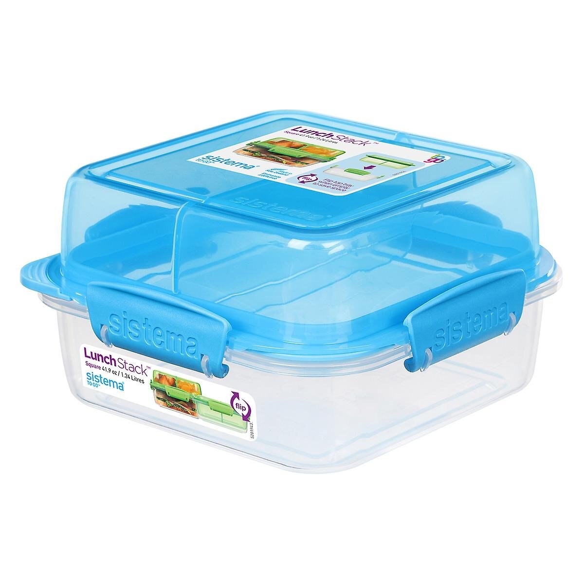 Hermético Lunch Stack Doble Cuad 1.24 Lt Sistema