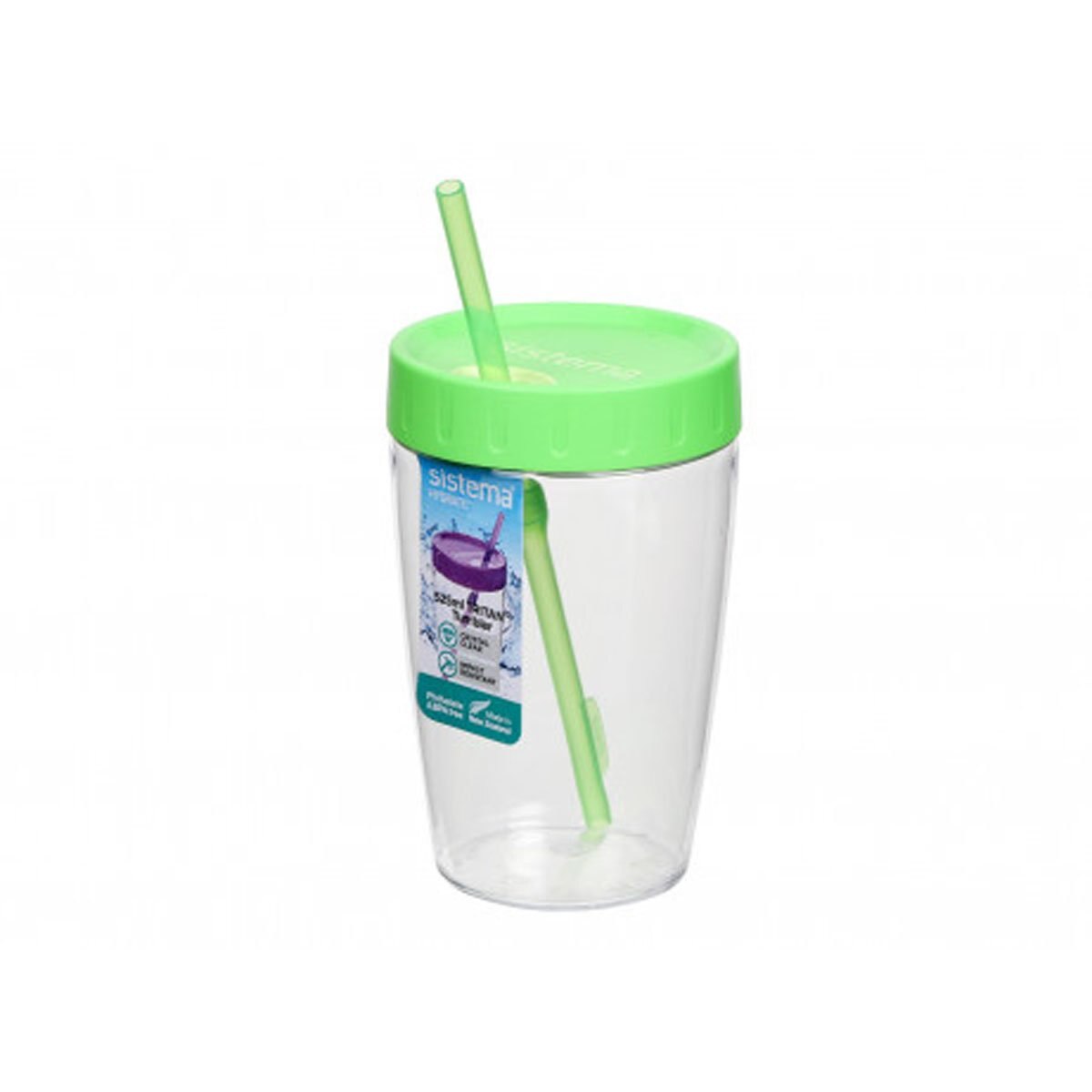 Vaso Tritan con Popote 525 Ml Sistema