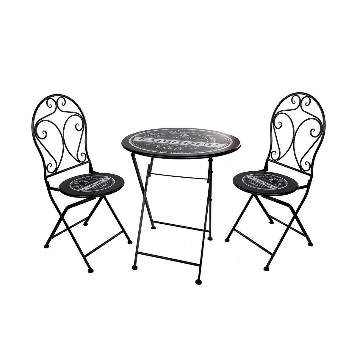 Home Nature Set de Terraza Maison 3 Pieza Plegables Color Negro