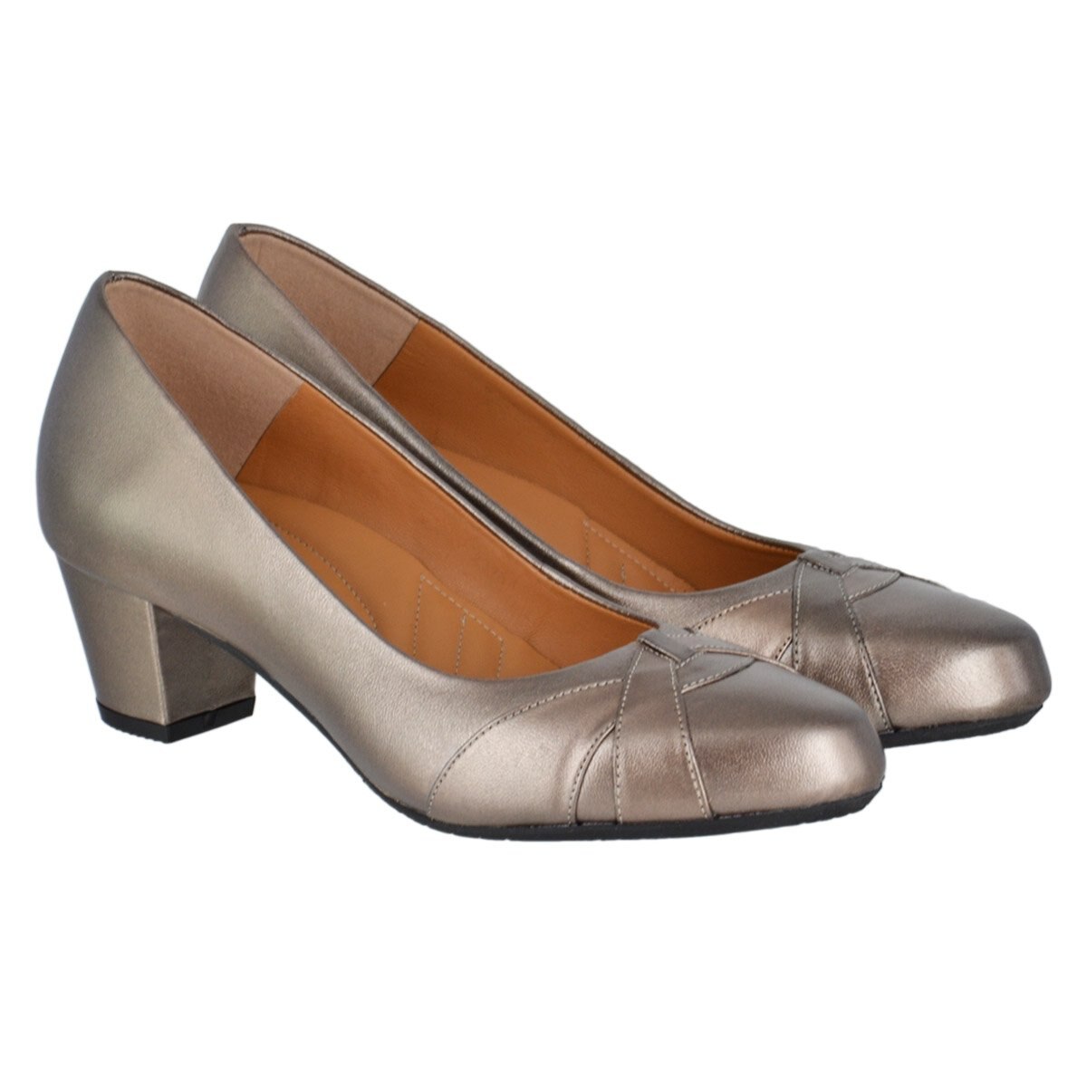 Zapatilla Lisa con Tacón Color Oro Joyce