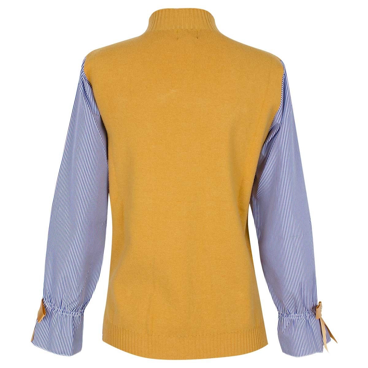Suéter Amarillo con Simulación de Blusa con Moño Basel