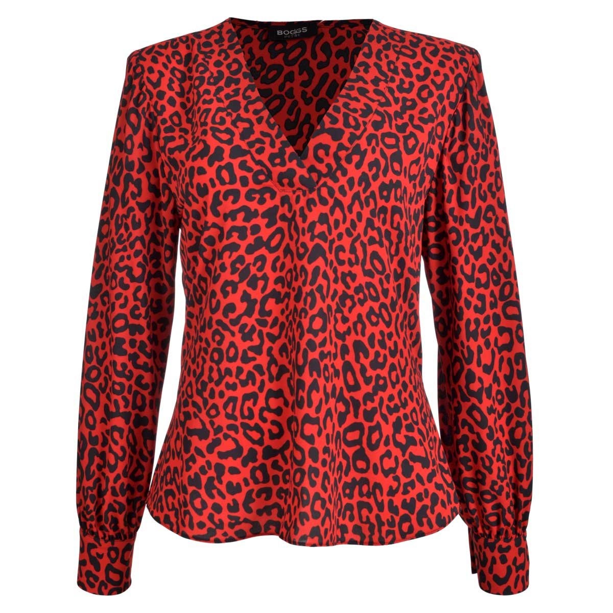 Blusa Animal Print Cuello V Manga Larga Boggs - Sears