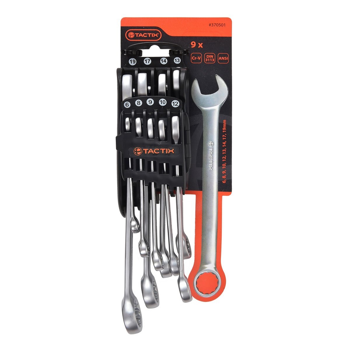 Set de 9 Llaves de Combinación Métricas Tactix