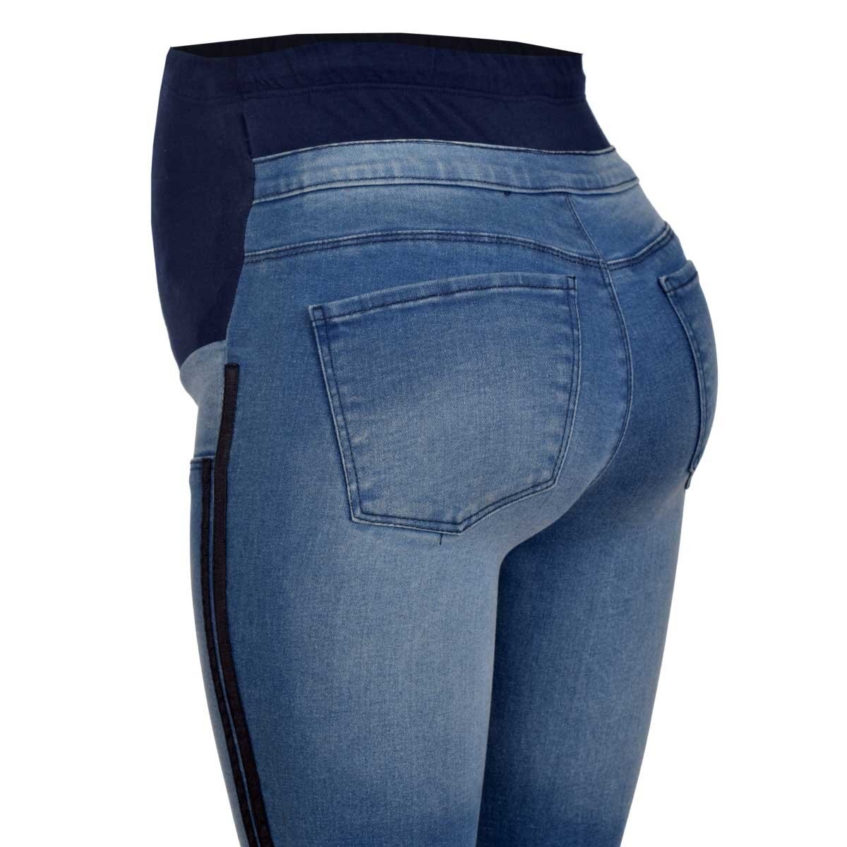 Jeans Panel Alto con Cinta en Contraste Mama Mia