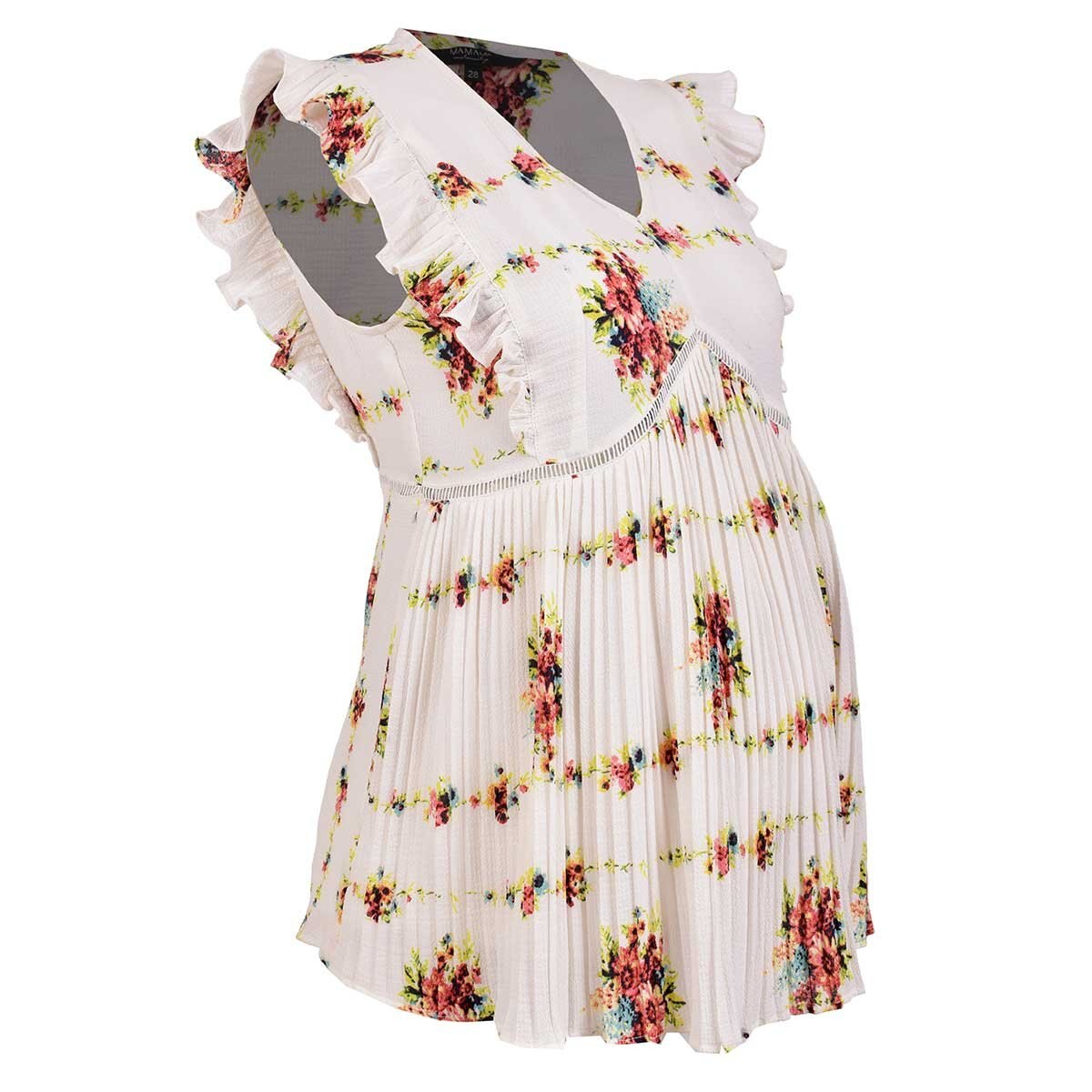 Blusa para Dama Corte Imperio Escarola en Hombro Mama Mia