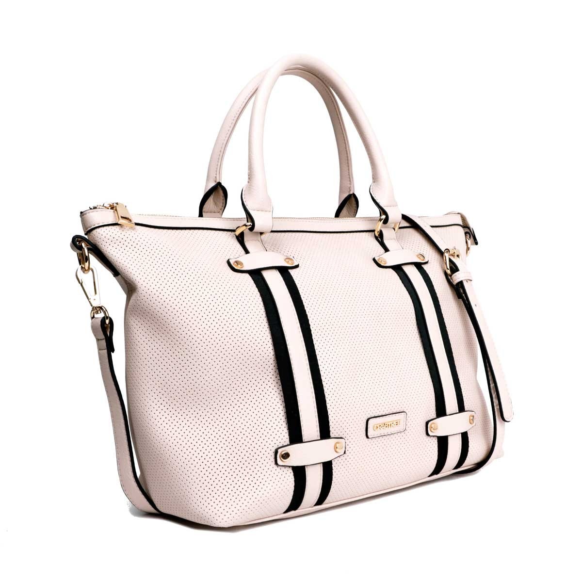 Bolso Tote Hueso-Negro Crabtree