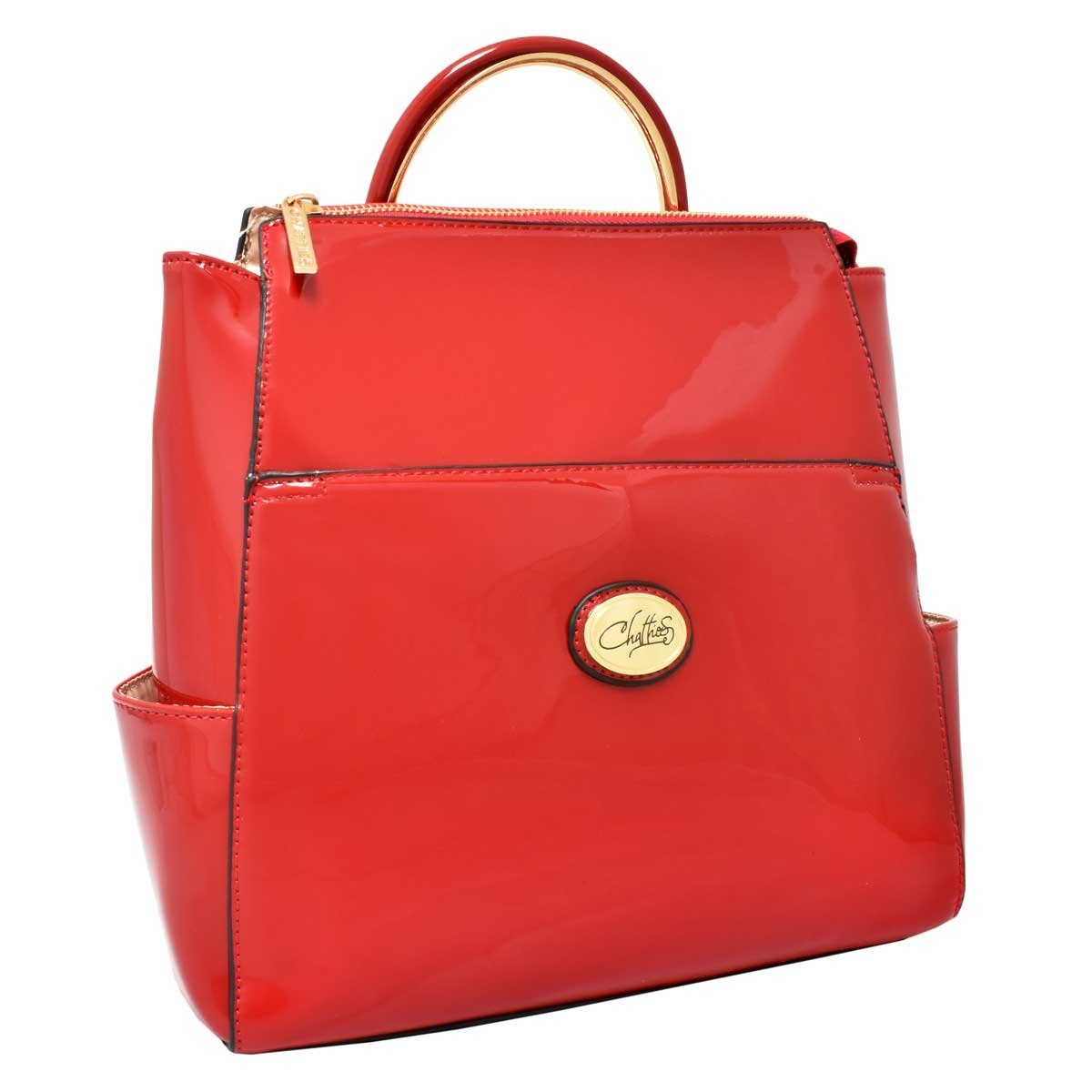 Bolso Backpack Rojo de Charol Chatties
