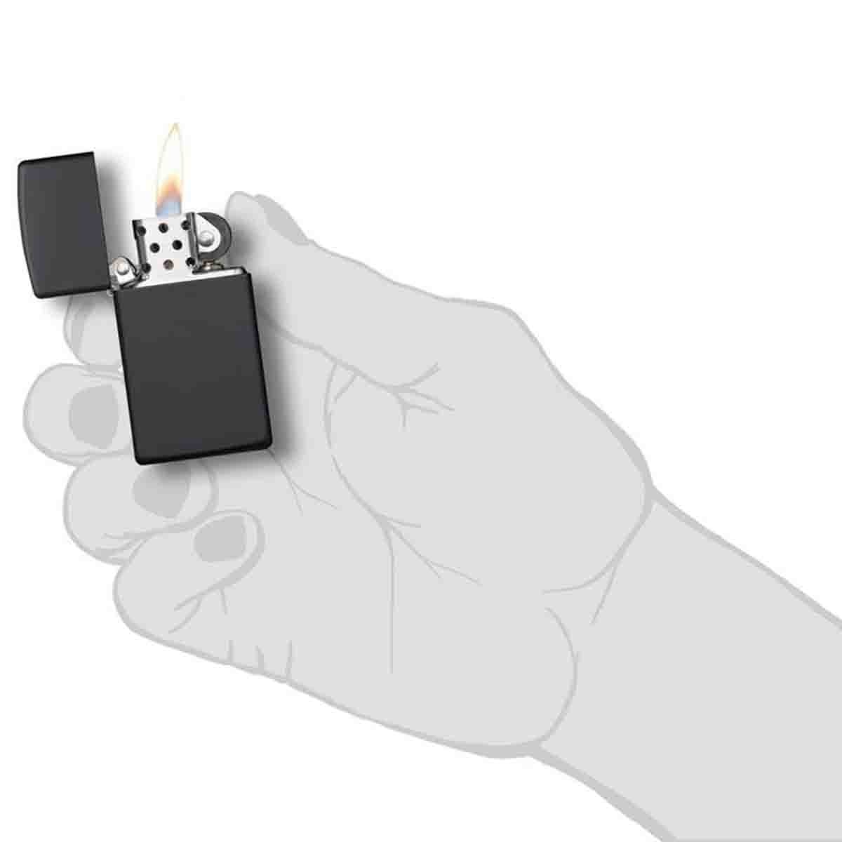 Encendedor Slim Negro Mate Zippo